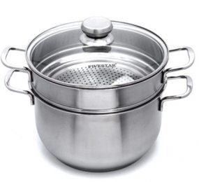 Bộ nồi xửng 3 đáy nắp kính Fivestar ST26-3DG - Hàng chính hãng