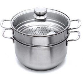 Bộ nồi xửng inox 3 đáy nắp kiếng Fivestars ST24-3DG - Hàng chính hãng