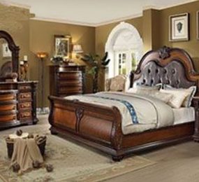 Bộ phòng ngủ gỗ Cherry xuất đi Ý 1m95 x 2m1 - Hàng chính hãng