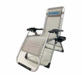 Ghế xếp thư giãn khóa kim loại Sumika 179-Grey - Hàng chính hãng
