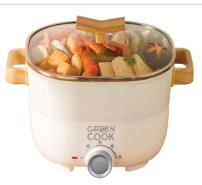 Nồi lẩu điện hấp GreenCook GCEH233 - Hàng chính hãng