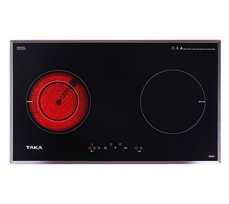 Bếp đôi hồng ngoại điện từ Taka IR2EU - Mặt kính Schott Ceran Đức - Hàng chính hãng