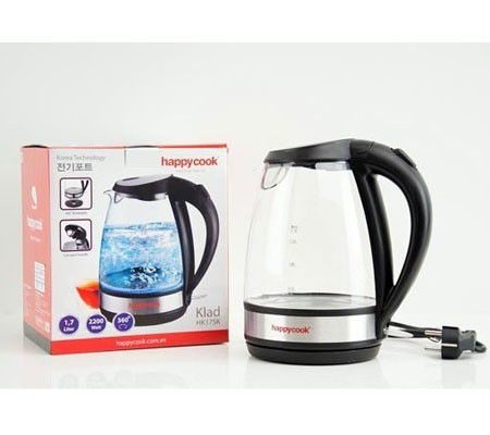 Bình đun siêu tốc thủy tinh Happy Cook HK17SK - Dung tích 1.7L - Hàng chính hãng