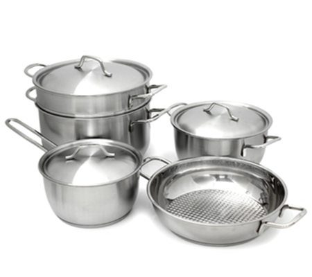 Bộ 5 nồi chảo 3 đáy nắp inox FiveStar FS08C - Hàng chính hãng