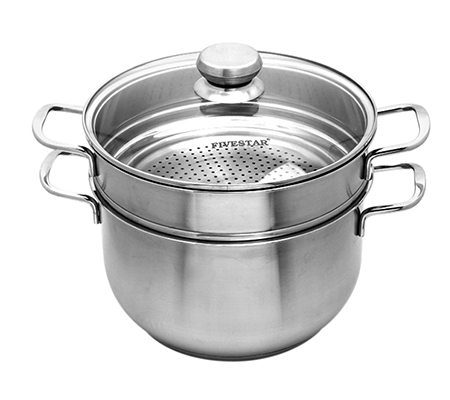 Bộ nồi xửng inox 3 đáy nắp kính FiveStar ST28-3DG 28cm - Hàng chính hãng