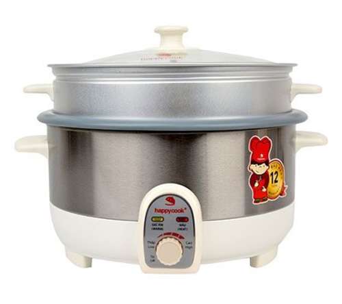 Nồi lẩu điện có xửng Happy Cook HCHP-350ST - Hàng chính hãng