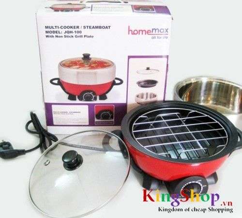 Nồi lẩu điện đa năng Homemax HMND-JQH-100 - Thương hiệu Mã Lai - Hàng chính hãng